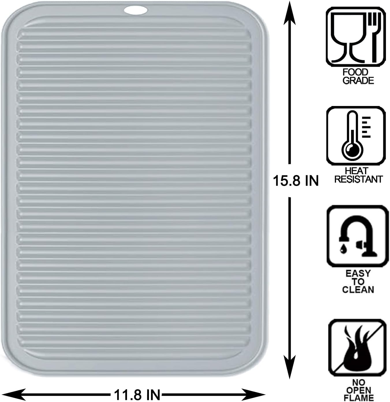 Extra Large Silicone Trivets for Hot Pots and Pans 16x12 Inch, Heat Resistant Hot Pads for Countertops, Hot Dishes, Pot Holders for Kitchen, 2 Pieces, Black