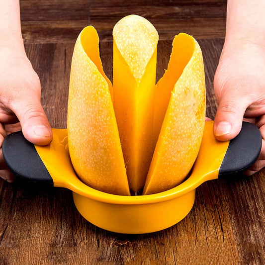 Mango Slicer, Mango Splitter, Mango Cutter with Stainless Steel Blade, Mango Pit Remover Tool, Mango Divider with Ergonomic Rubber Grip Handle, Easy Remove Pit and Divide