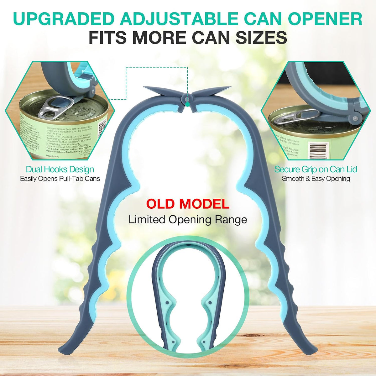 Jar Openers for Weak Hands, 4 Piece Kitchen Opening Set with 5 in 1 Bottle Opener, Adjustable Stainless Steel Jar Opener and 2 Keychain Bottle Openers, Easy Grip Solution for Seniors & Arthritis