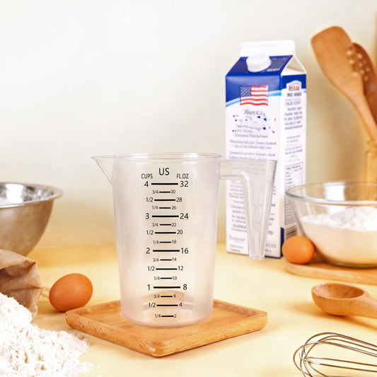 4 Cup/32 Oz Measuring Cups, Clear, Strong Food Grade Liquid Measure Pitcher, for Home Hobbies/Professional Kitchen