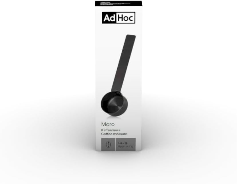 AdHoc Moro Coffee Measurer, Black, Stainless Steel Measuring Spoon 7g, Precise Coffee Portion Measurement for Ground or Instant Coffee