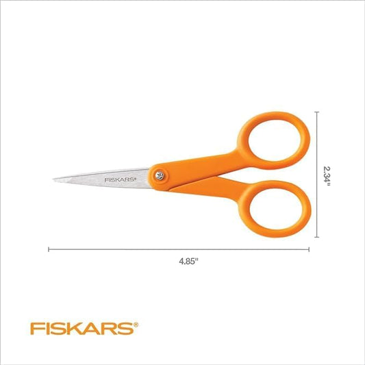 Fiskars Micro Trip Scissors, SoftGrip Precision Cutting Shears, Non-Stick Stainless Steel Blades, 5 inches