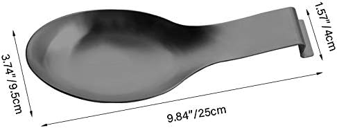 VanlonPro Stainless Steel Spoon Rest, Spatula Ladle Holder, Stainless Steel Utensil Spoon Rest Holder, Brushed Finish, Dishwasher Safe 9.8 x 3.7 Inch (Silver 1PC)