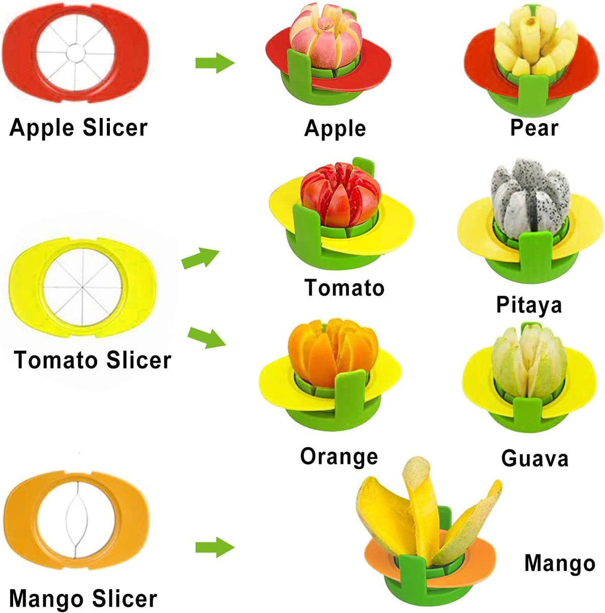 Fruit Cutter Slicer, 4 in 1 Apple Slicer with Peeler & Cleaning Brush