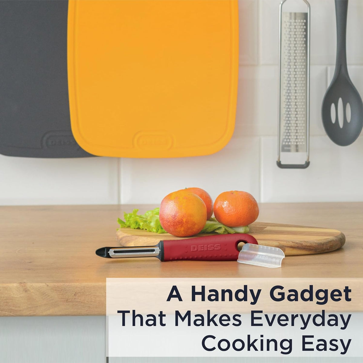 Deiss PRO Swivel Vegetable Peeler - Sharp Stainless Steel Peeler With Easy Non-Slip Hand Grip, Potato Peelers For Kitchen, Fruit, Carrot, Apple, Veggie, Kiwi, Durable, And Dishwasher Safe (ORANGE)