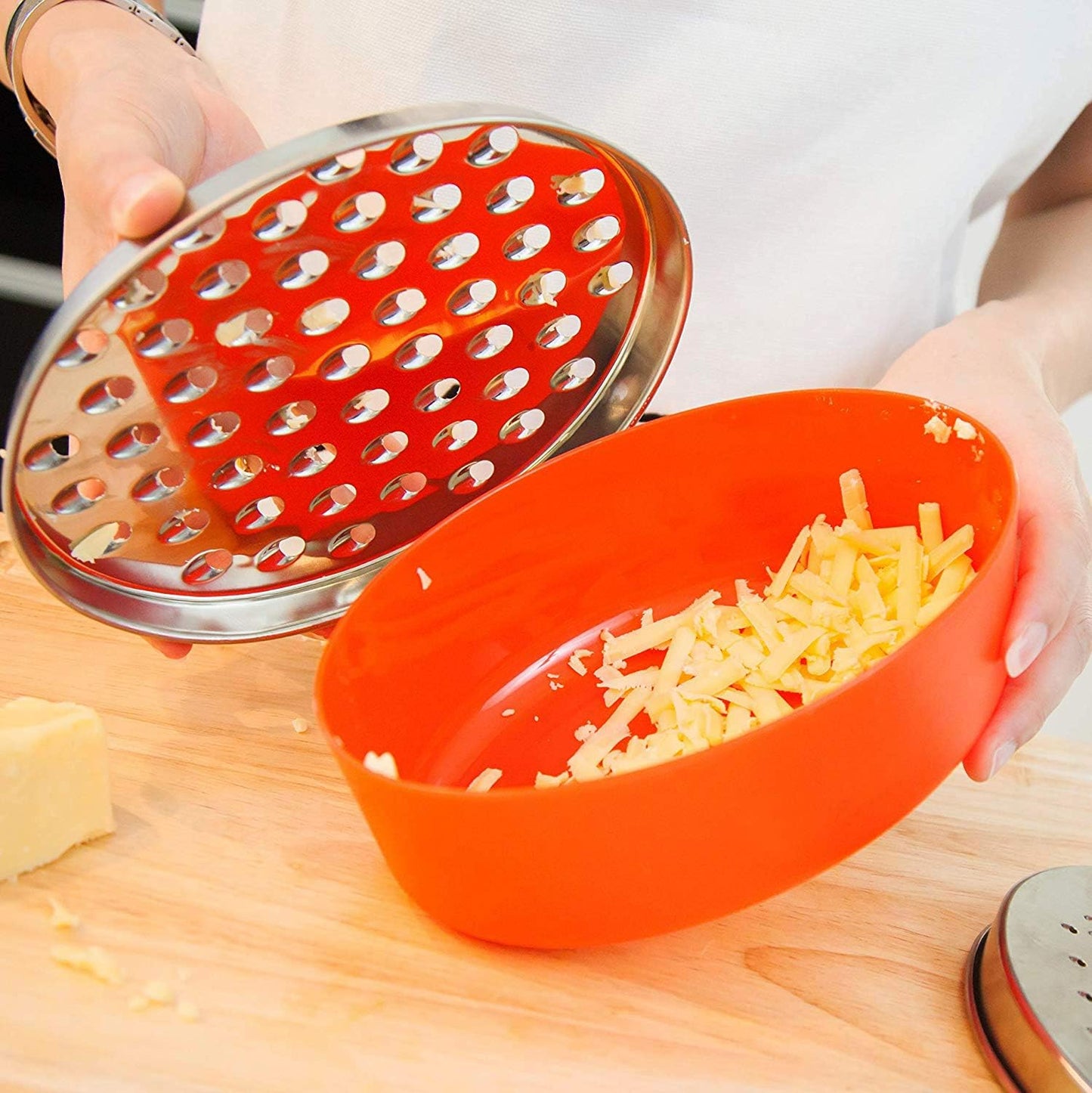 Cheese Grater Citrus Lemon Zester with Food Storage Container & Lid - Perfect For Hard Parmesan Or Soft Cheddar Cheeses, Ginger, Vegetables, Butter, Chocolate & Nutmeg (Black)