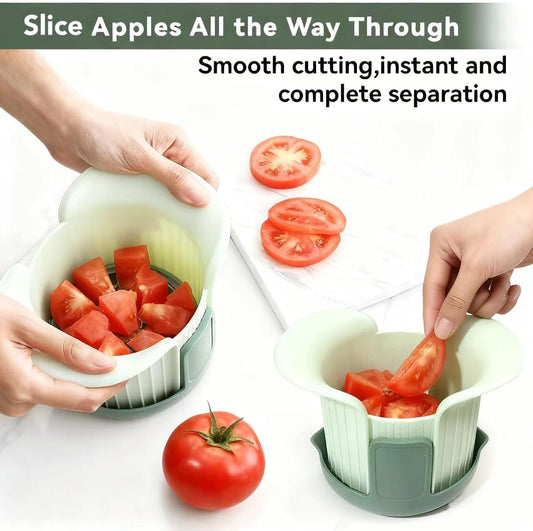 Apple Slicer and Corer, 4.12 Inch Stainless Steel Apple Corer & Slicer for Fruits & Vegetables, Cut 8 Thin Slices All the Way Through, Safe & Quick Apple Divider, Dishwasher Safe