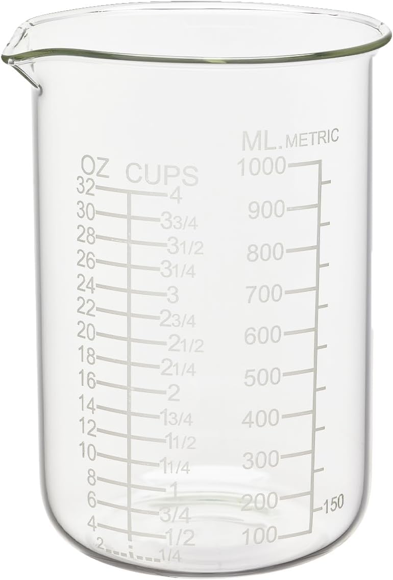 Ackers Etching Scale Measuring Glass V-Shaped Spout Made of High Borosilicate Glass Measuring for Kitchen or Restaurant, Easy to Read,30ML (1 Oz) 丨(2 Pack)