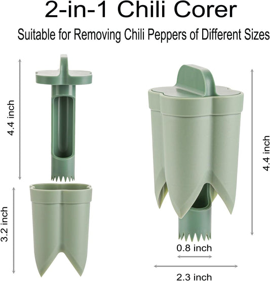 Pepper Seed Corer Remover, Upgrade 2 in 1 Bell Pepper Cutter Quickly Cutting and Deseeding Bell Pepper Corer Tool for Vegetables Kitchen Gadget