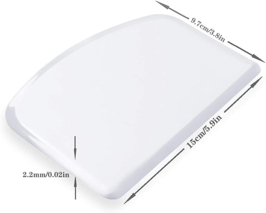 DOERDO Flexible Food Safe Plastic Dough Scraper,for Food Cutting and Cleaning,Multipurpose Food Scrappers(White,3PCS)