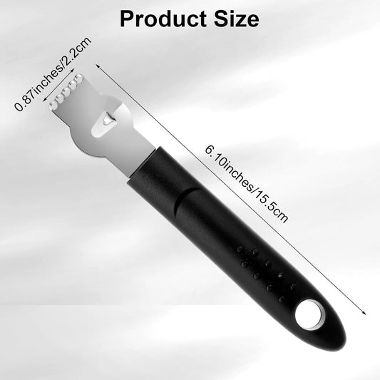 Lemon Citrus Zester, Stainless Steel Channel Peeler Grater with Channel Knife, Zester for Lemons, Citrus Zester Tool, Orange Peeler Tool for Cocktails, 6.10 × 0.87 Inch