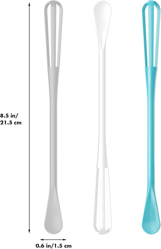 Scandinavian Modern Colors 2-In-1 Mini Whisk and Spoon, Set of 3 | Flexible And Lightweight, Comfortable Long Handle, Easy To Store, BPA-Free, For Eggs, Sauces, Coffee And Hot Chocolate