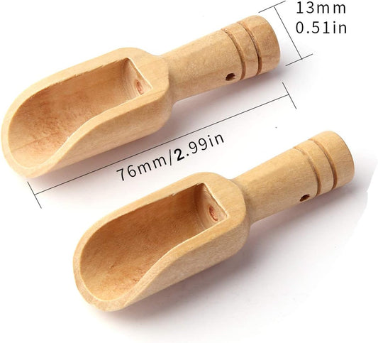 Arroyner 30 PCS Mini Wooden Spoon Mini Bamboo Spoons Small Bath Salt Spoon Small Spice Spoons for Sugar Scrubs, Spices, Bath Salts, Cooking