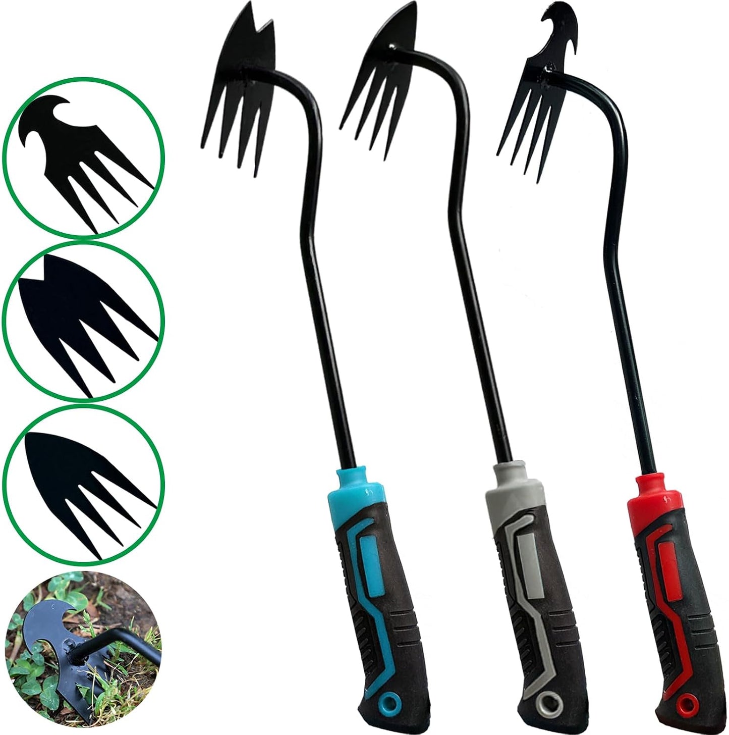 3Pcs Weed Puller Tool Garden Weed Pulling Tool,Portable Garden Weeder Tool,Gardening Weeding Tools for Garden Hand Tools for Vegetable Gardening Backyard Farm Planting & Uprooting Weeding Tool