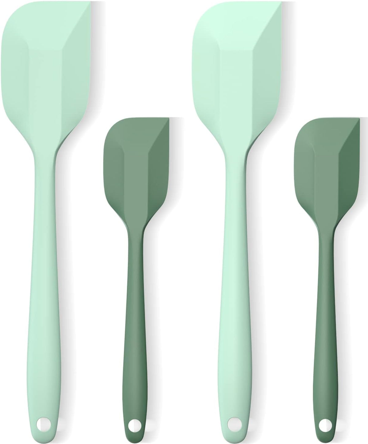 Silicone Spatula Set, Premium Spatulas Silicone Heat Resistant 2 Small & 2 Large Flexible Scraper for Nonstick Cookware, Rubber Spatula for Kitchen Mixing Baking Cooking Use, Soft Spatula - Gray