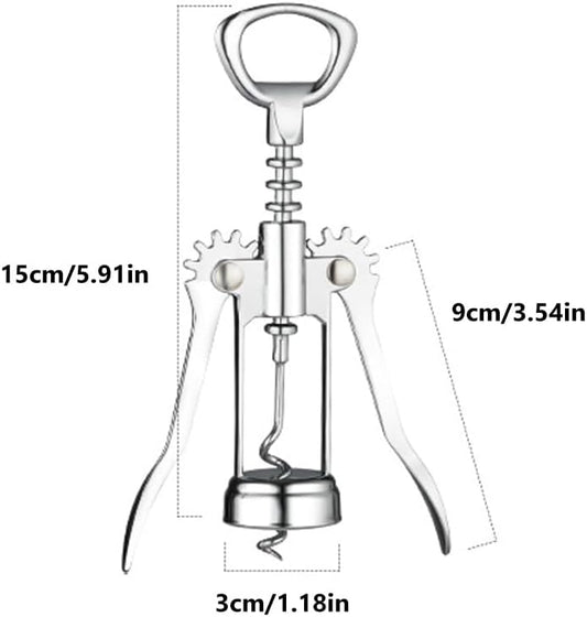 1 Pcs Wing Corkscrew Bottle Opener, Stainless Steel
