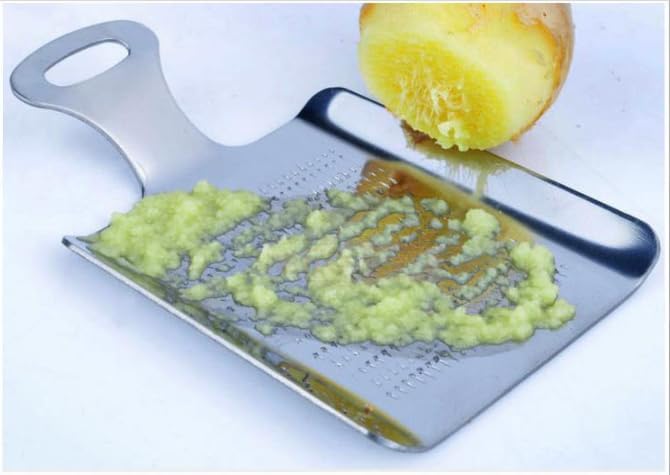 Stainless Steel Garlic Ginger Fruits Root Vegetable Grater Grinder Spoon for Kitchen (Small)