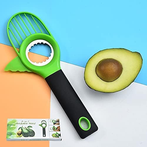 Avocado Slicer, 3 in 1 Avocado Cutter for Fruit and Vegetables Avocado Tool Avocado Slicer Avocado Knife-with Silicon Grip Handle Avocado Pitter- Dishwasher Safe