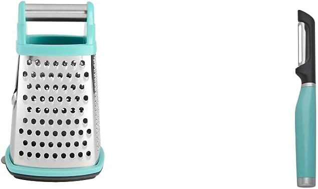 KitchenAid Gourmet 4-Sided Stainless Steel Box Grater with Detachable Storage Container and Classic Euro Peeler