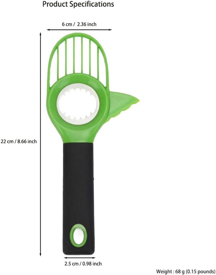 Upgraded Avocado Slicer Tool with Handle, 3-in-1 Avocado Cutter Slicer and Pitter, Avocado Peeler 3 in 1 Avocado Slicer for Kitchen Restaurant (Only Avocado Slicer)