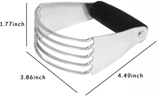 Black Dough Blender, Professional Pastry Cutter with Heavy Duty Stainless Steel Blades