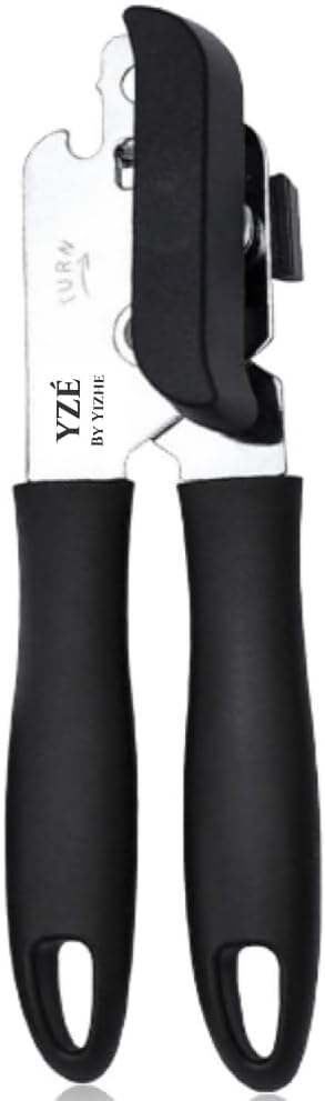 YZÉ Professional Can Opener - 304 Stainless Steel, Effortless Opener for Cans, Jars, Bottles, Commercial Heavy Duty for Kitchen, Camping, RV & Restaurant
