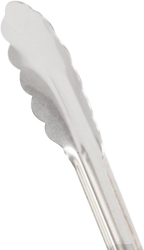Vollrath 4781230 Jacob's Pride 12-Inch Scalloped Utility Tong (Stainless Steel, Kool-Touch Handle, Blue, NSF)