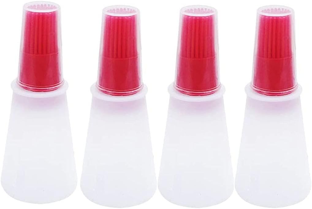 Silicone Oil bottle brush,BBQ/Pastry Basting Brushes,Silicone Cooking Grill Barbecue Baking Pastry Oil/Honey/Sauce Bottle Brush (4 PCS,Multicolor)