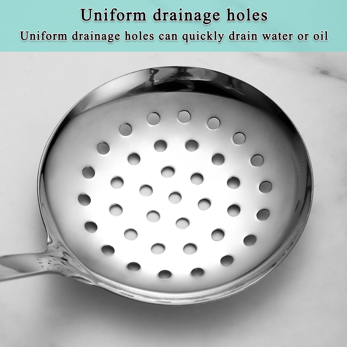 Kitchen Skimmer Slotted Spoon - Stainless Steel Spider Strainer for Straining Pasta/Cooking/Frying, Durable Rust-Resistant Kitchen Utensils Skimmer Ladle