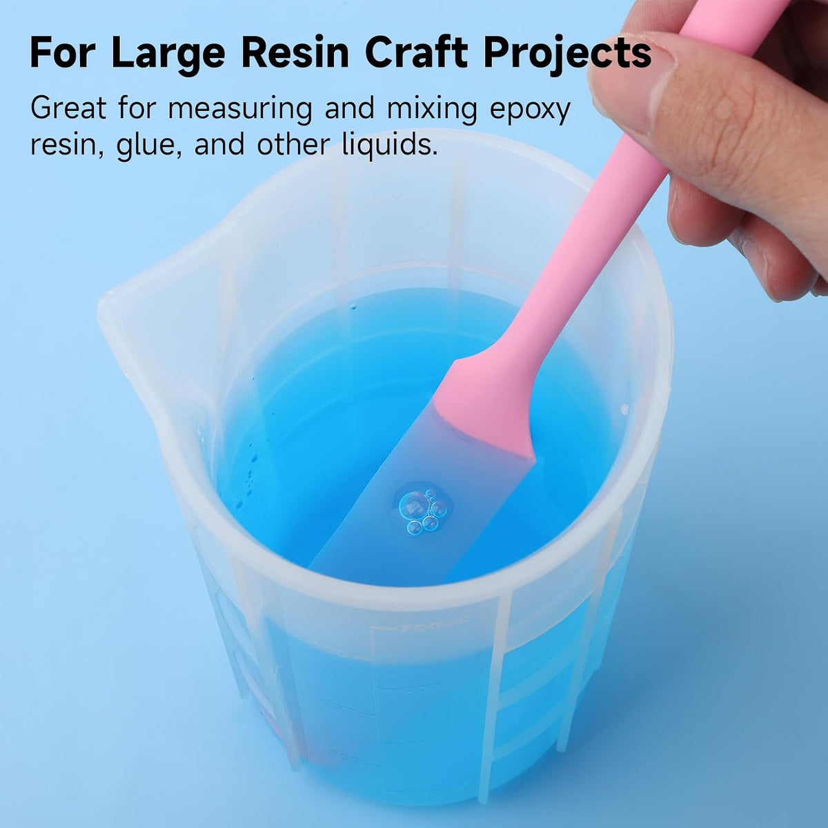 300ml Large Silicone Measuring Cups, 10OZ Reusable Squeeze and Pour Resin Cups for Epoxy, Casting Molds, Slime, Craft Art Projects, Cup Making, Waxing, 6 Packs