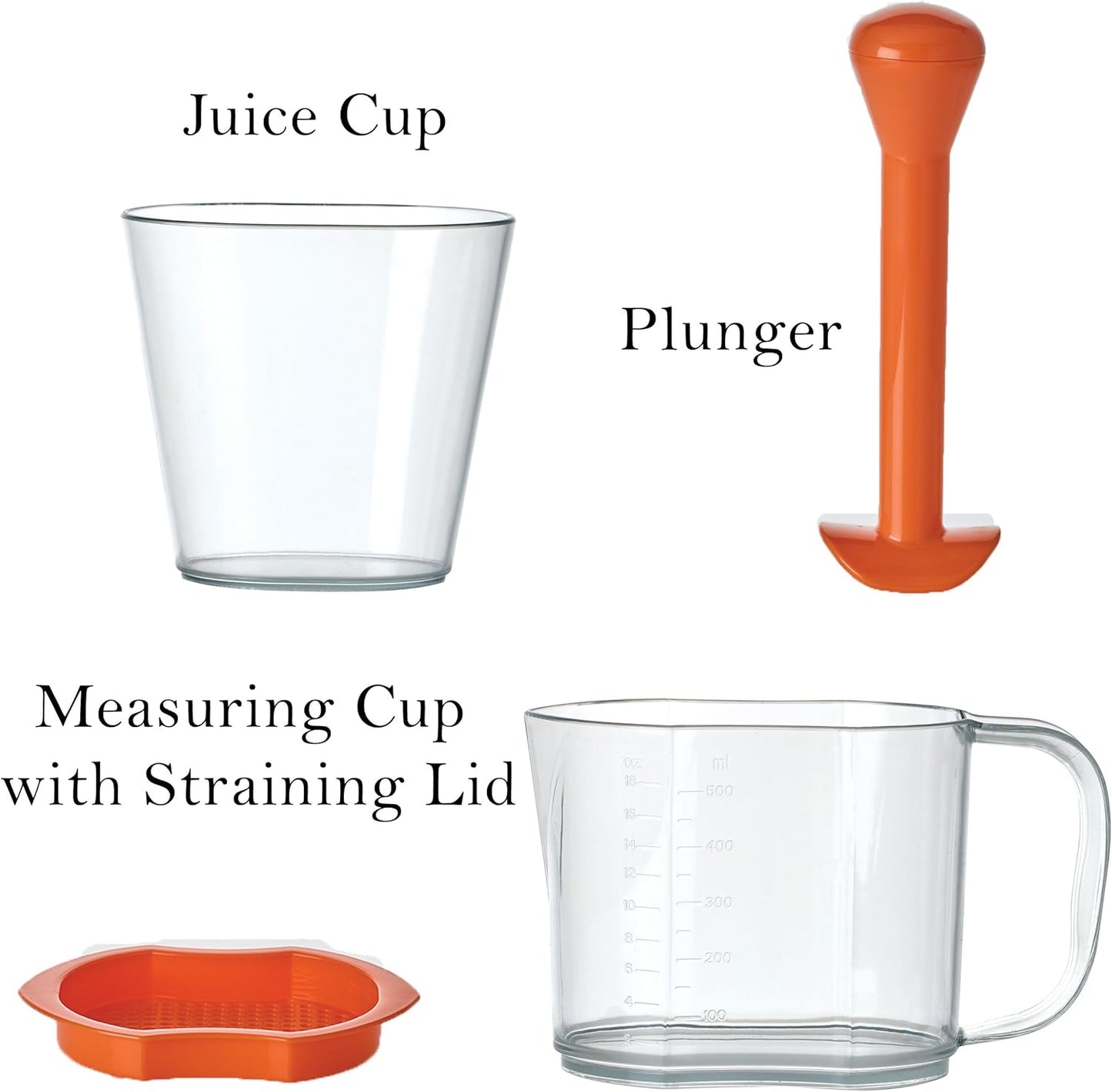 Professional Hand Crank Manual Juicer, White/Orange
