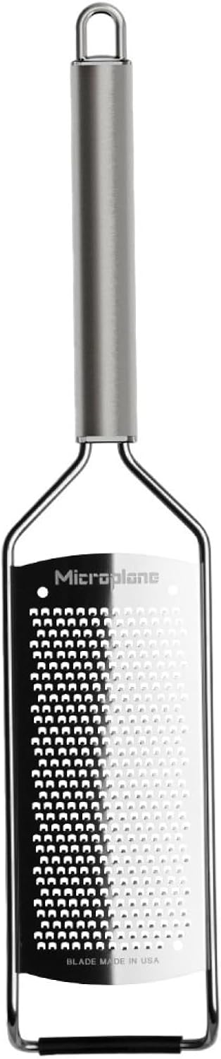 Professional Series Kitchen Grater new Fine for Hard Cheese, Citrus Fruits, Garlic, Chili, Cinnamon and Nutmeg with Stainless Steel Blades - Made in USA