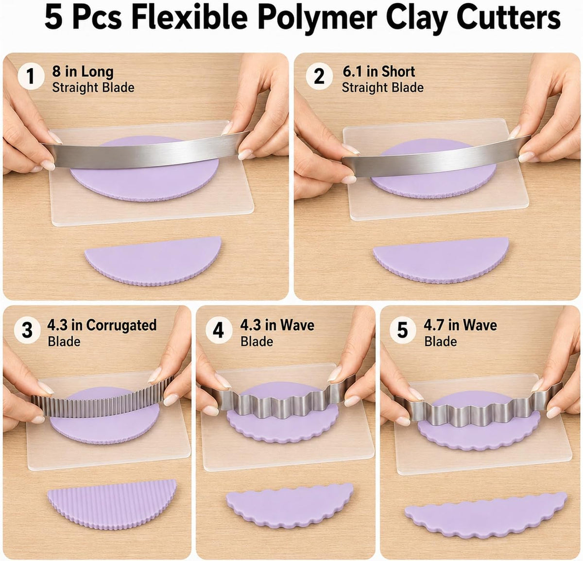 12 Pcs Polymer Clay Tools Kit, Acrylic Roller Rolling Pin Cutters