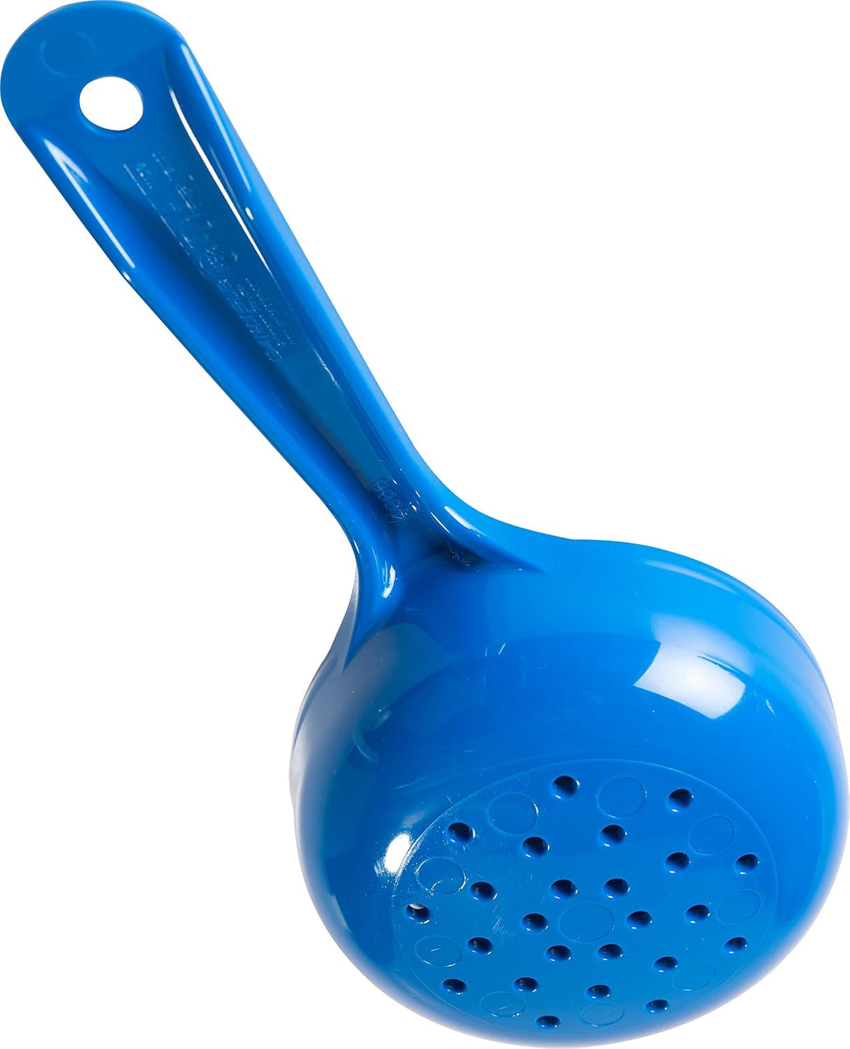8" 3 oz Perforated Portion Control Spoon – Short Handle spoon – Flat Bottom spoon, Dishwasher Compatible, White