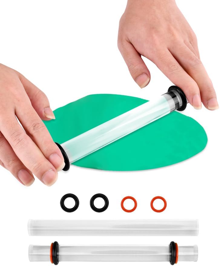 Acrylic Clay Rolling Pin with 3mm & 5mm Adjustable Thickness Rings – Essential Polymer Air-Dry Clay Tool Kit for Sculpting, Shaping & Jewelry Making Crafts(7.68x0.79inch)