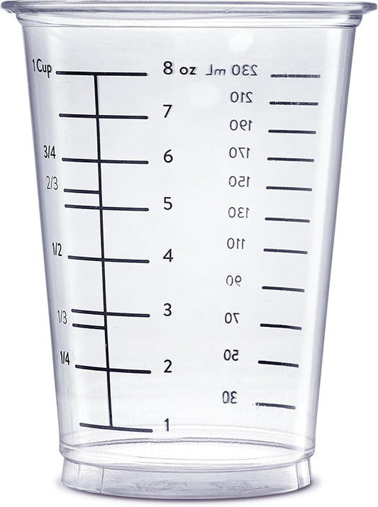 10 oz Clear Plastic Measuring Cups Disposable Multipurpose Cups for Baking, Cooking, Resin & Mixing (Formerly Comfy Package)