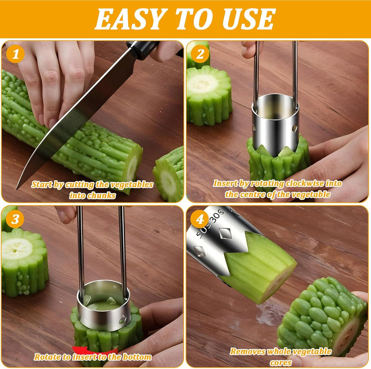 2PCS Bell Pepper Corer Pepper Seed Corer Remover 2 in 1,Silver