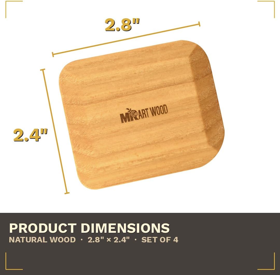 Wooden Pot Scraper Set of 4 – Wood Pan Scraper for Cast Iron, Dishes & Baking | Non-Scratch, Dish-Safe, Food-Safe | Ergonomic Kitchen Scraper Tool