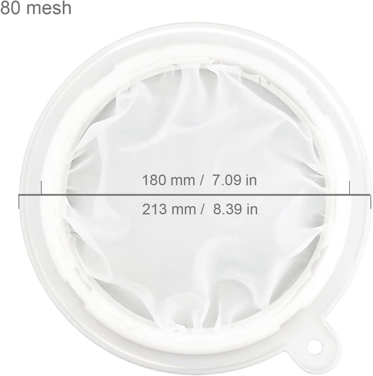 8.4in 80 Mesh Big Nylon Mesh Filter Ultra-Fine Sieve Sediments Strainer PP Frame for Straining Juice,Honey,Tea