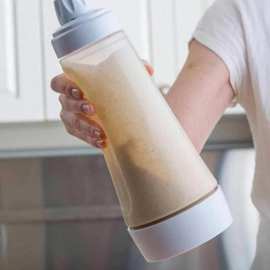 Pancake Batter Dispenser – 2-in-1 Pancake Dispenser Mixer Bottle with Stainless Steel wire whisk Ball – Pancake Maker, also used for nutritional supplements.