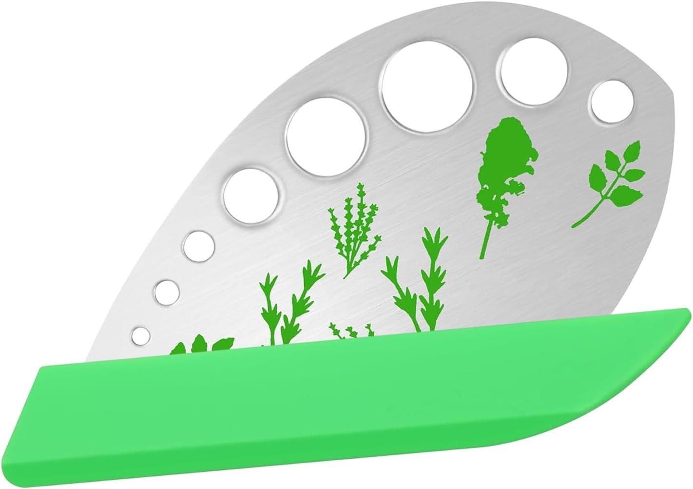 Herb Stripper, Jiaedge Green 9 holes Stainless Steel Kitchen Herbs Leaf Stripping Tool