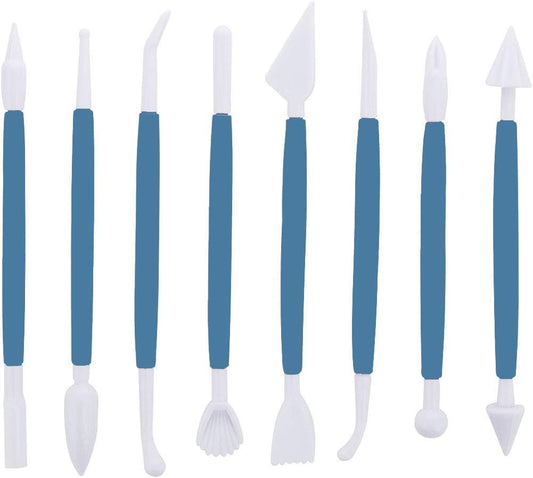 ScivoKaval Marshmallow Fondant Cake Decorating Hand Tool 12 Pcs 5 Sets Sugarcraft Gumpaste Icing Smoother Rolling Pin Trimmer Cutter Embosser Flower Scissor Modelling Accessories Supplies Kit Multi