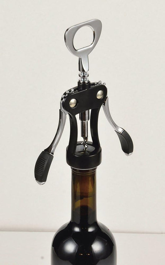 Pearl Metal C-3719 Domaine Ruti Wing Drill Corkscrew, Black
