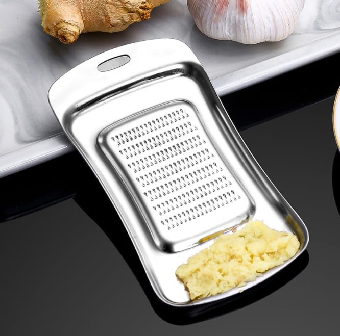 Stainless Steel Garlic Ginger Fruits Root Vegetable Grater Grinder Spoon for Kitchen (13.5 * 7)