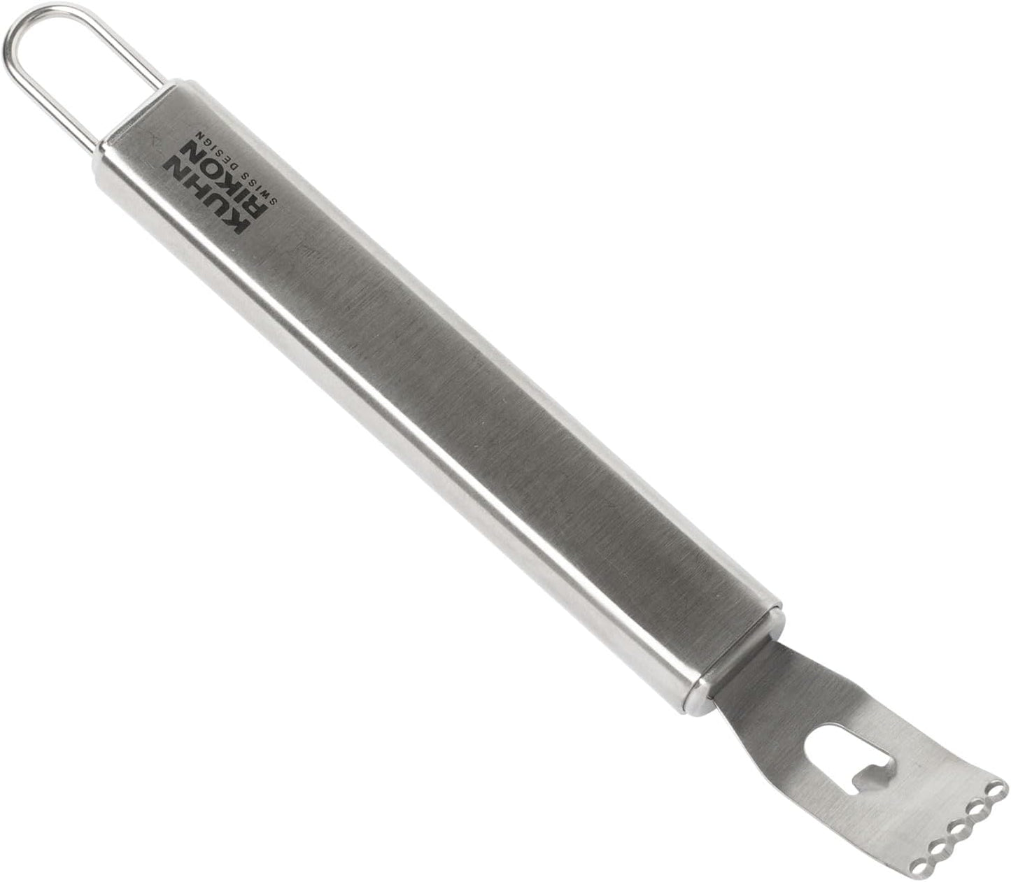 Kuhn Rikon Essential Swivel Peeler – Stainless Steel Swivel Blade for Effortless Fruit & Vegetable Peeling – Tip for Spot Removal