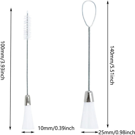 4PCS Pastry Tip Cleaner Brushes Double Ended Nylon Bristle Brushes Cake Decorating Nozzle Cleaners For Piping Bags Frosting Dispensers 100mm 140mm White