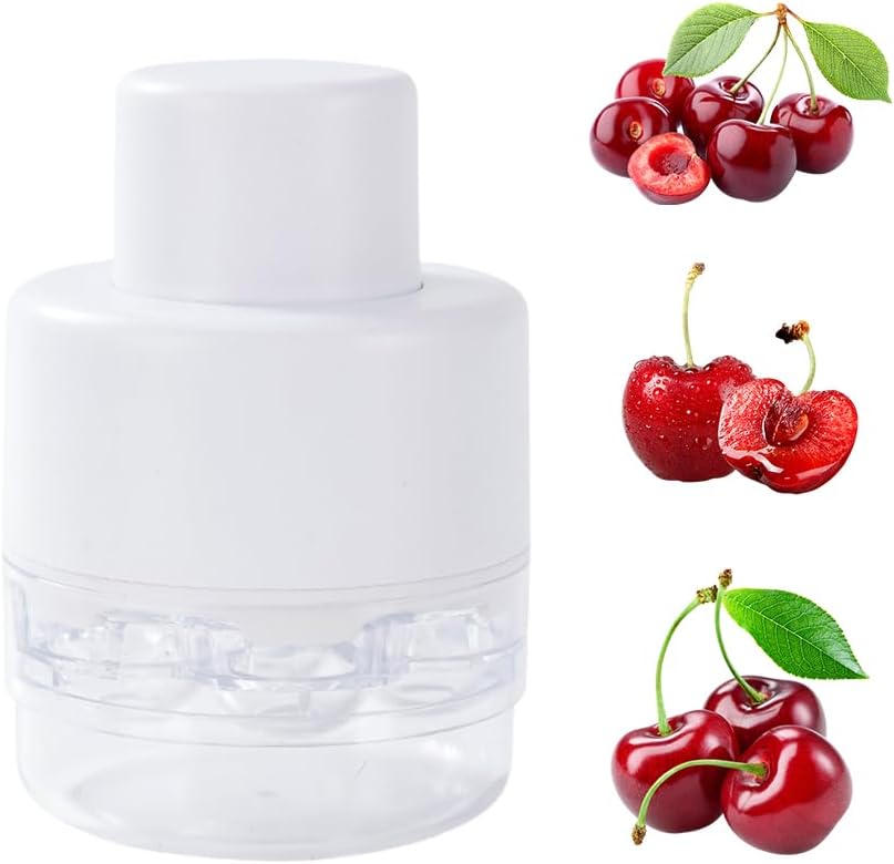 Cherry Pitter Tool, 2025 Upgrade Portable Cherry Core Pit Remover 7 Holes Cherry Stoner Pitter Quick Release, Multiple Cherry Pit Remover Cherries Corer Pitter Tool for Kitchen (Red)