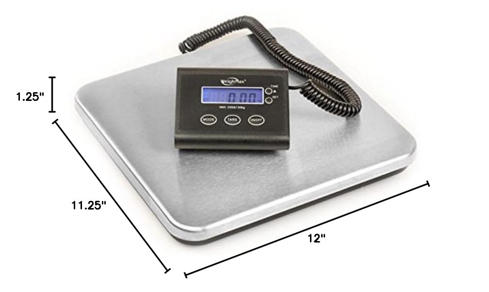 Weighmax W-2809 90 LB X 0.1 OZ Durable Stainless Steel Digital Postal Scale, Shipping Scale With AC adapter, 1 Pack