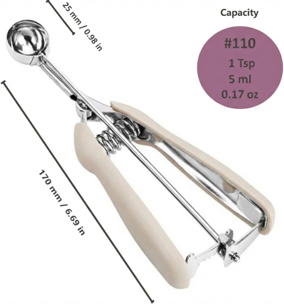 Ice Cream Scoop, 18/8 Stainless Steel Cookie Scoop, Cookie Scoops for Baking, 2 Tbsp/ 30 ml/ 1 oz Cookie Dough Scoop, Ice Cream Scooper with Trigger Release, Cookie Scooper for Baking