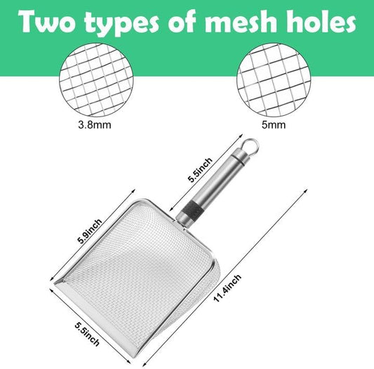 Adnee 2 Pcs Wider Gardening Soil Sifter-5.5" W Garden Sieve Sifter with Handle (3.8/5 mm Mesh)-Portable Gardening Sifter for Gradening Sand Soil Dirt Compost